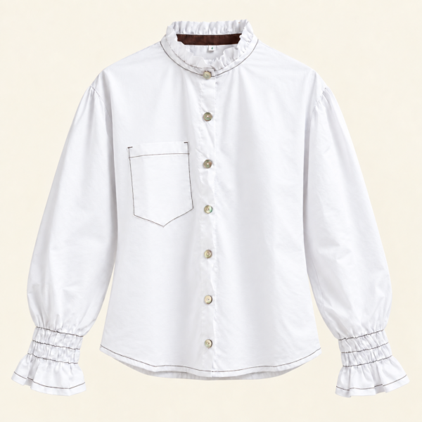 camisa blanca de frente CAMISA ATENEA BLANCA